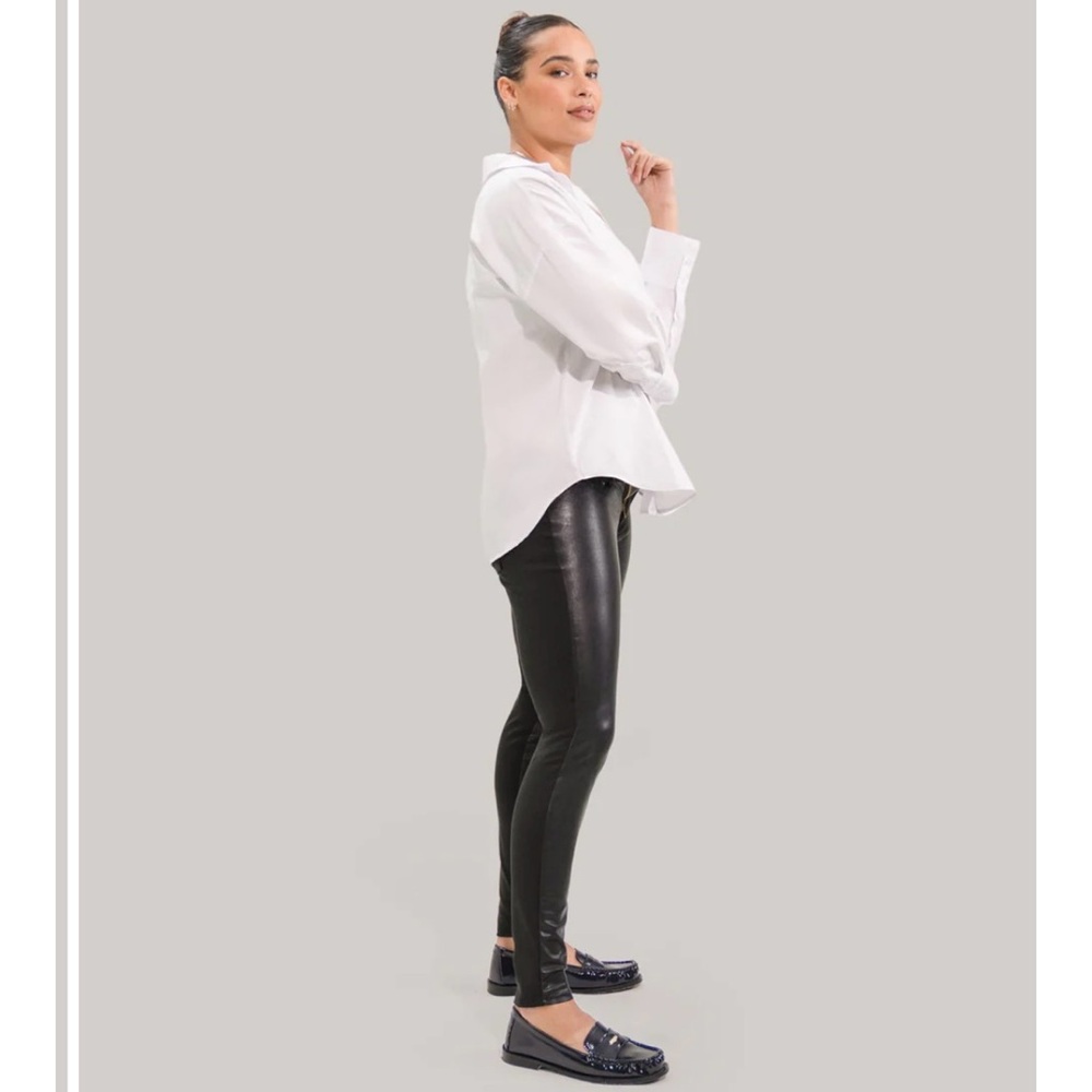 Yoga Jeans Rachel Skinny Jeans / Black Leatherette Women’s 29 Made in Canada
